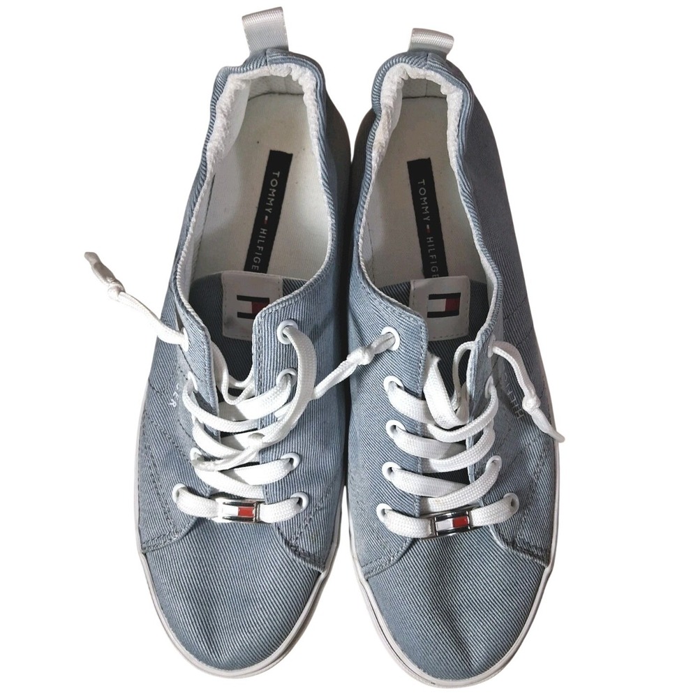 Tommy Hilfiger‎ Pull On Shoes Women's 8.5 M blue logo stretch comfort 90's